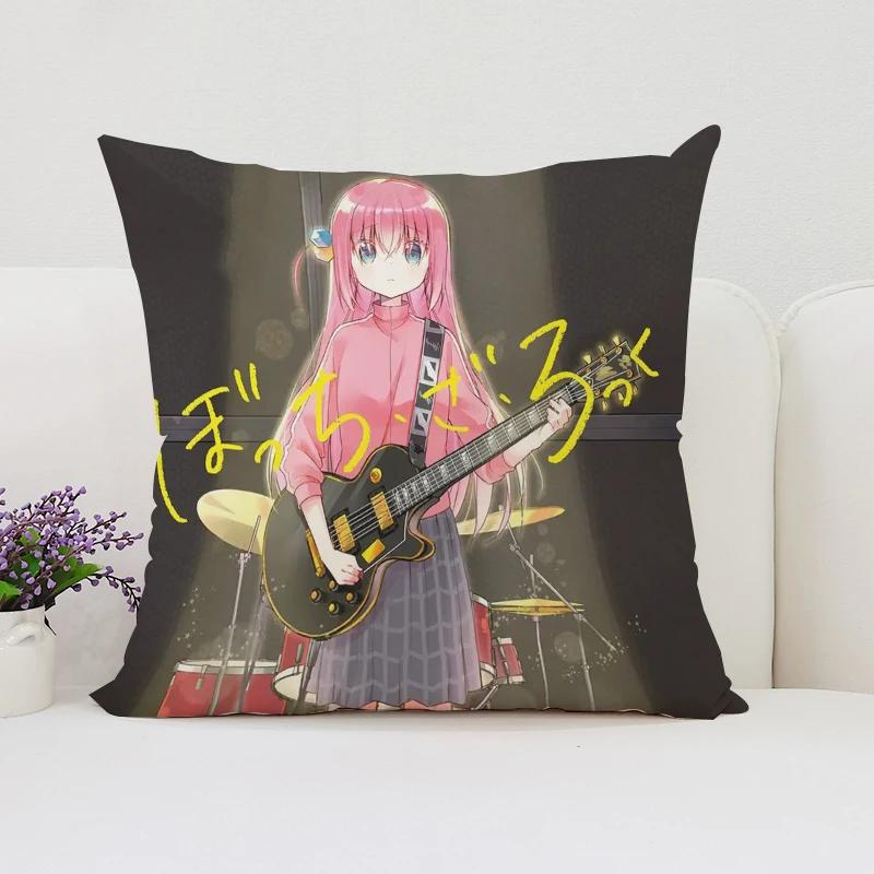 40x40cm B-Bocchi the Rock  Reversible Printed Pillow Covers Sofa Cushion Covers Chair Lumbar Cushion Bed Sleeping Pillow