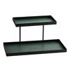 Large Capacity Double Layer Vanity Tray Rectangular Cosmetics Storage Rack Dresser Tray  Entryway