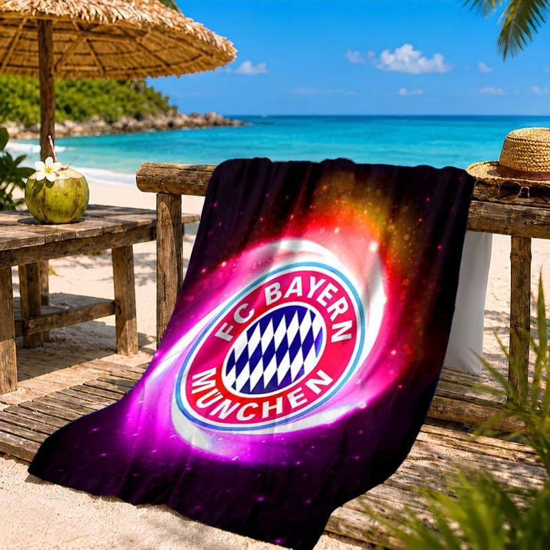 Munich FC Artwork Printed Microfiber Beach Towel, Soft And Absorbent, Quick-Dry, Ideal for Summer Travel, Beach Essential, Swimming Pool