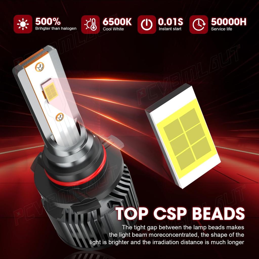 Compatible For Toyota Prius High Low Beam And Fog Lights 2010 2011 2012 2013 2014 2015, 9005 H11 H8/H11 Powersports Bulbs Combo, 6500K White, 500%