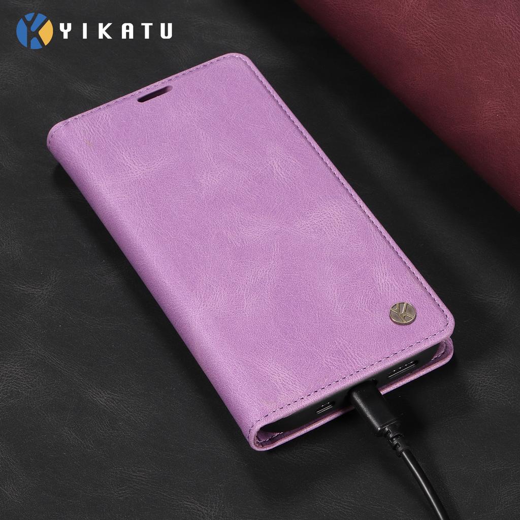 For Oppo Reno14 5G (China)/Oppo Reno14 F 5G/Oppo Reno14 5G (Global) Leather Cover YIKATU YK-004 Skin-Touch Wallet Phone Cases