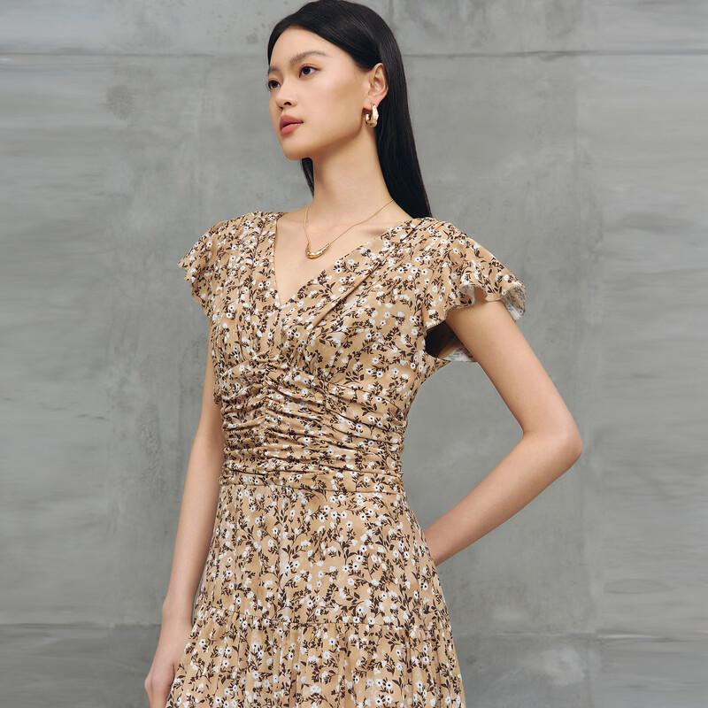 

Макси-платье Sancai с французским цветочным принтом, V-образным вырезом и силуэтом А XL