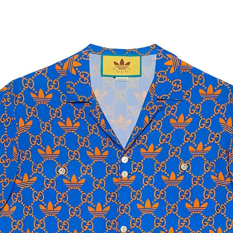 Gucci X Adidas Originals Shirt Men's Blue 702467-ZALAQ-7447