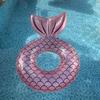Baxia 110cm Mermaid Tail Inflatable Swim Ring Lifebuoy for Adults