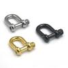 Wholesale Stainless Steel Horseshoe Clasp Keychain D Shaped Buckle Leather Rope Bracelet U-shaped Detachable Buckle Accessory