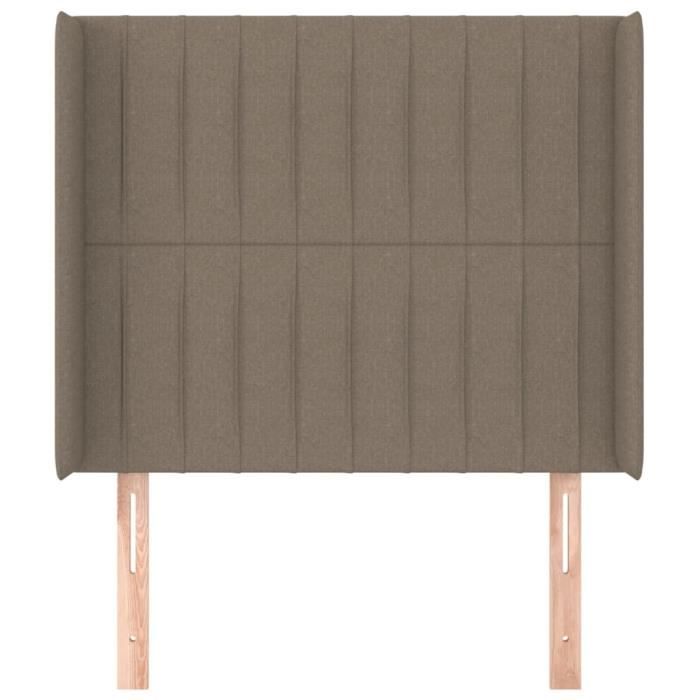 VidaXL Tête de lit avec oreilles Taupe 103x16x118-128 cm Tissu3119812