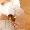 Light luxury high-legged glass fruit plate, brass base fruit plate, storage ornaments, ice pattern tableware storage 1PC