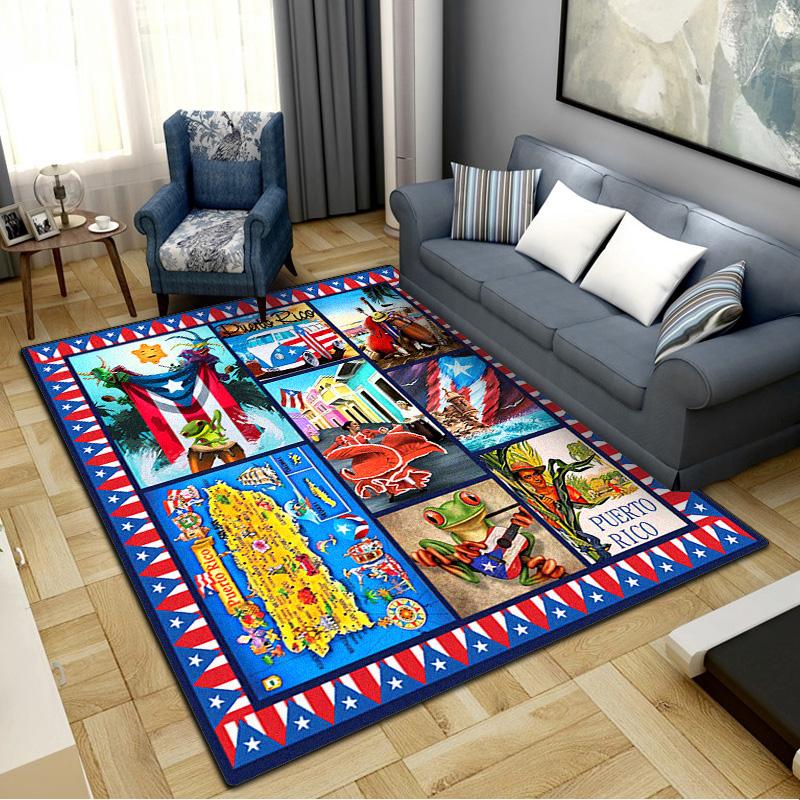 Puerto Rico Carpet Rug for Living Room Bedroom Home Sofa Decoration,Kids play Non-slip Floor Mat