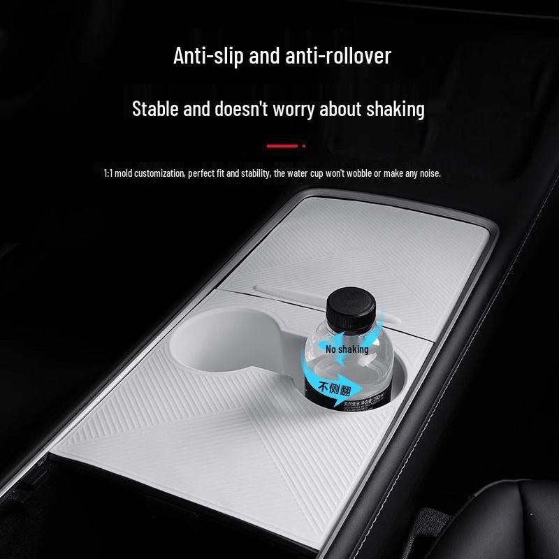 Silikonpads und Becherhalter für die Mittelkonsole des Tesla Model 3/Y/YL (Neue Version)