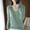 Winter V-neck Sweater Knitted Bottoming Shirt Women's Loose Fashionable Sweater Autumn Shirt