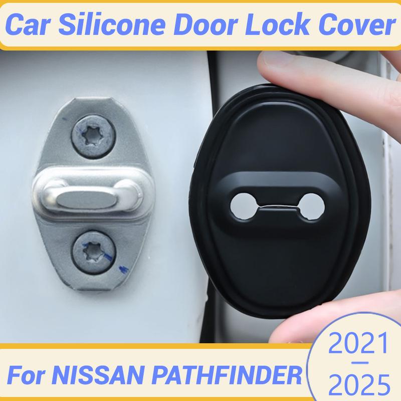 For NISSAN PATHFINDER -2025 Silicone Car Door Lock Buckle Protection Cover Elastic Anti-Collision Shock Absorbing Pad