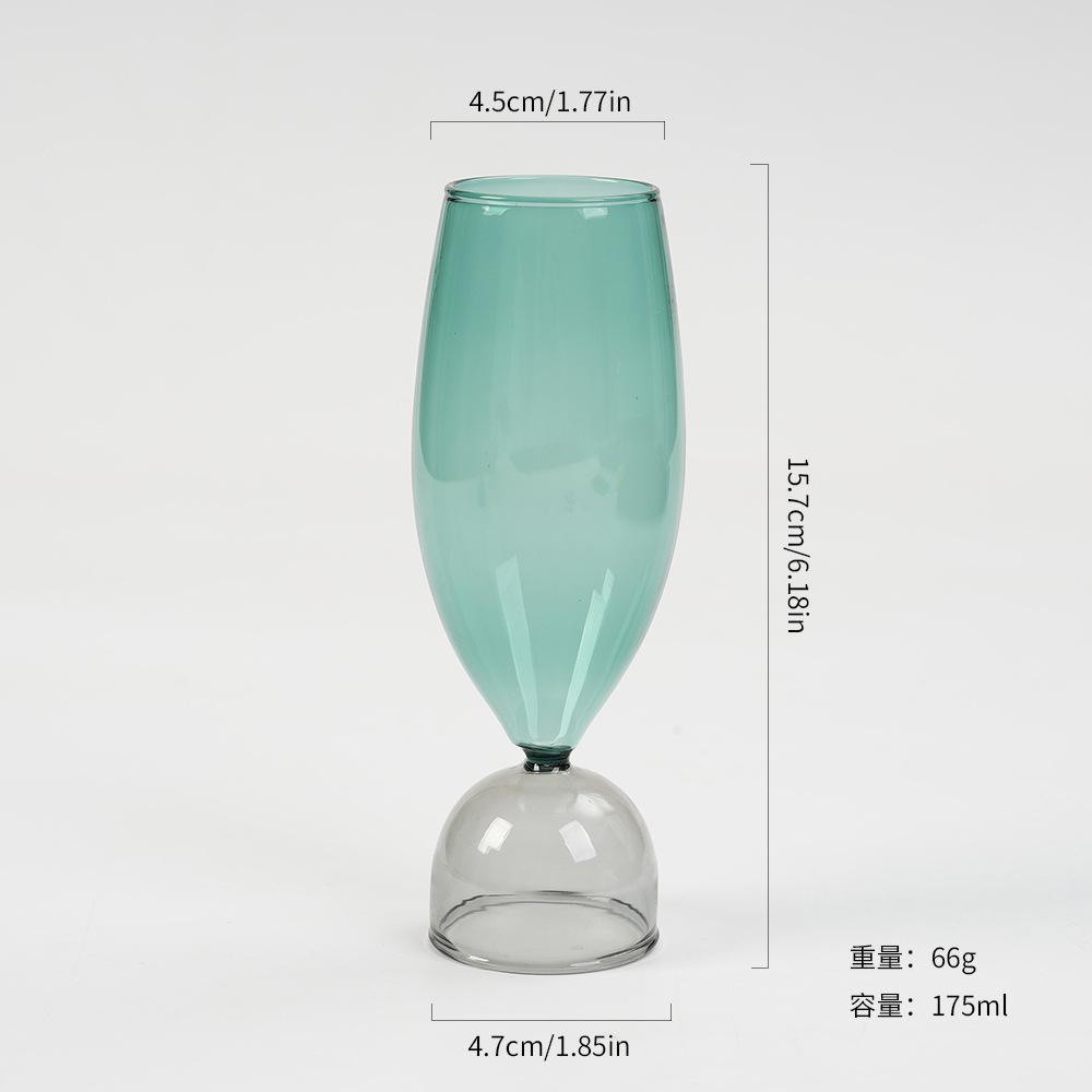 Color Blocking Colored Glass Cup ins wind resistant high-temperature household water cup dessert cup milk tea cup coffee cup