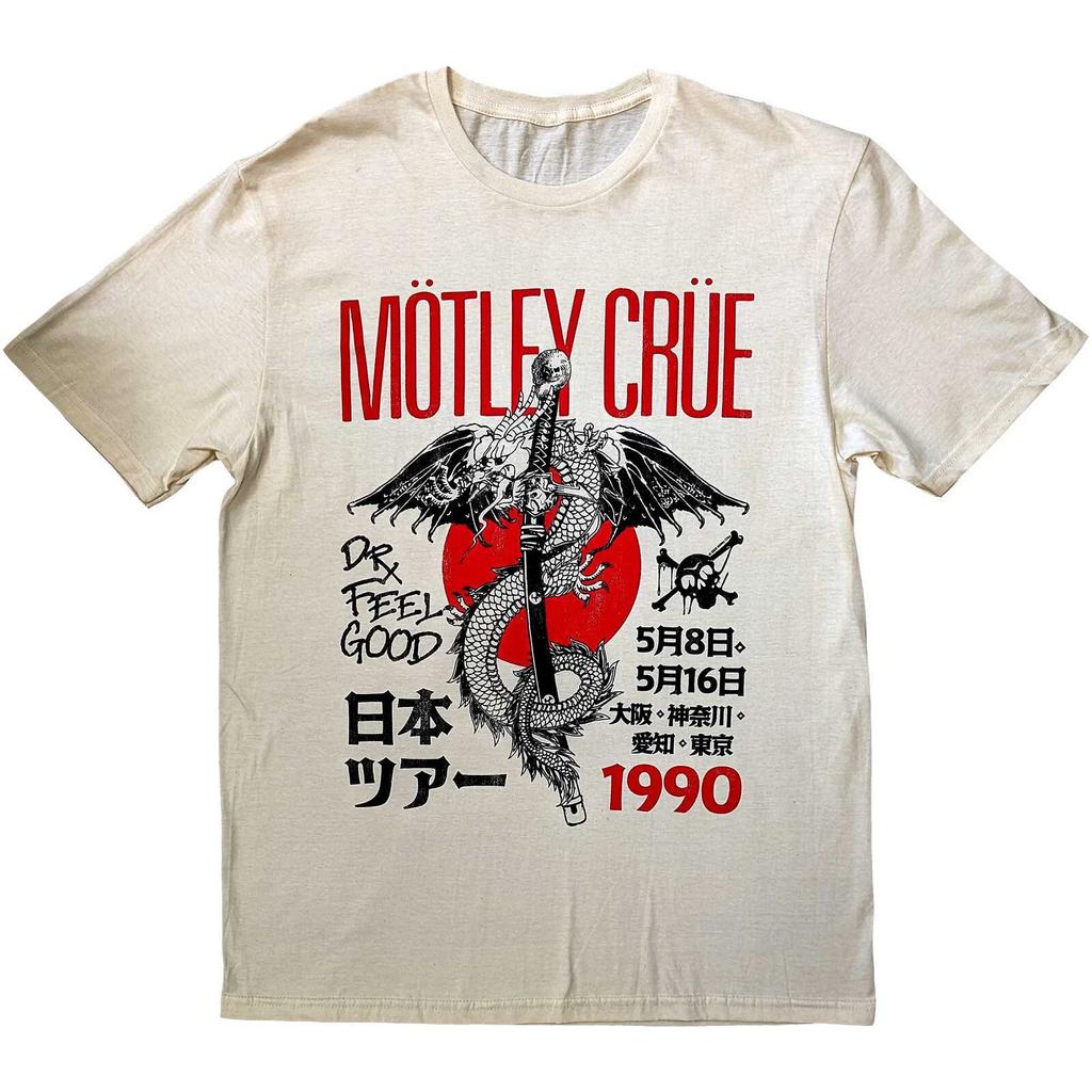Mötley Crüe Dr Feelgood Japonské turné 90 Oficiální zboží 100% Bavlna Tričko Pánská trička Top M/L/XL Nové