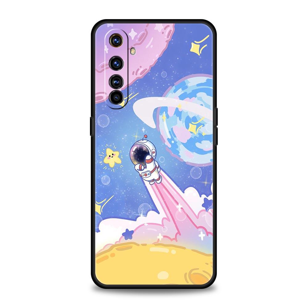 For Realme 10 9 8 5G 7 6 GT2 Pro Plus 9i 8i C21 C11 C25 C35 Soft Cute Cartoon Astronaut Phone Case For Realme GT Neo 2 3T Cover