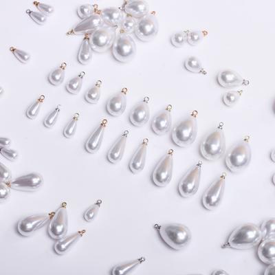 Earrings 5Pcs Bright Water Drop DIY Brooch Necklace Party Gift Bracelet Imitation Pearl 10/14/16/18mm Fashion Sheep-eye Pendant
