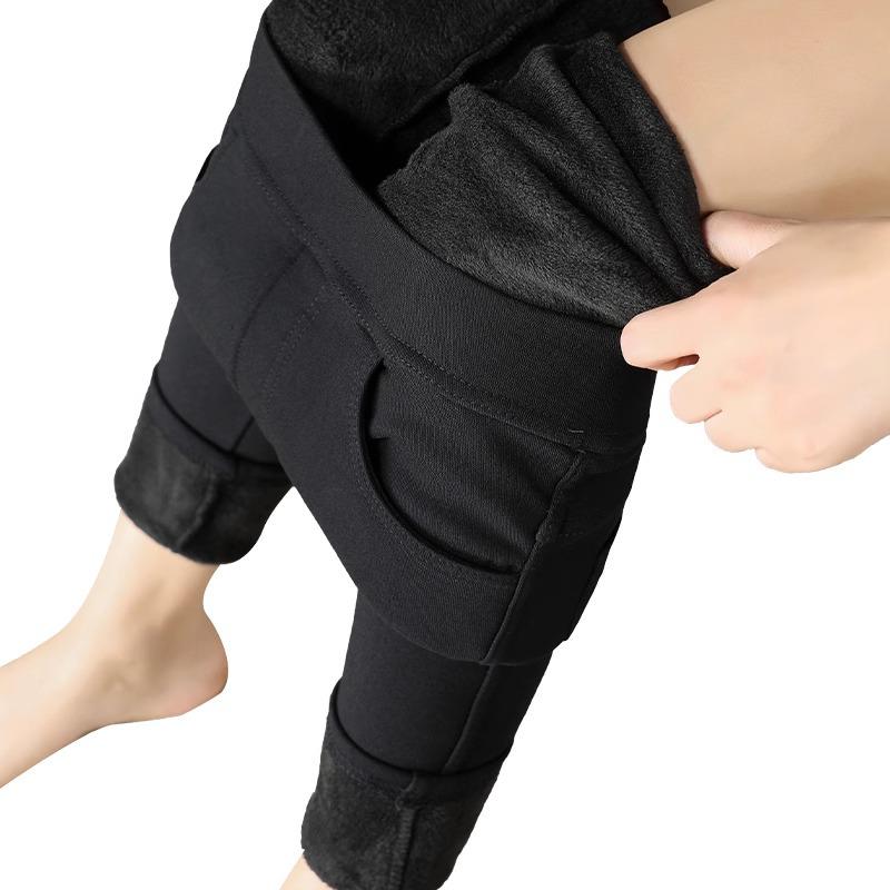 2025 New Style Black Velvet-Lined Slimming Leggings: Tight-Fit, Body-Shaping Winter Wear
