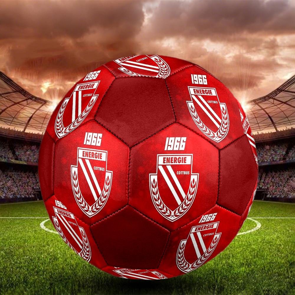 Energie Cottbus logo size5 Soccer Ball, colorful, suitable for all ages, machine-stitched, PVC material, competition grade,durable and high bounce