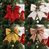 1Pcs Christmas Decoratio Bow Red Glitter Bow 30cm Christmas Tree Pendant Ornaments for Home Decor Xmas New Year Gifts Accessory