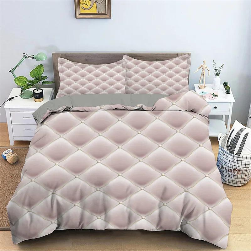 Luxury Geometric Duvet Cover Microfiber Diamond Bedding Set Abstract Pattern Comforter Cover King Queen For Girls Adult Bedroom