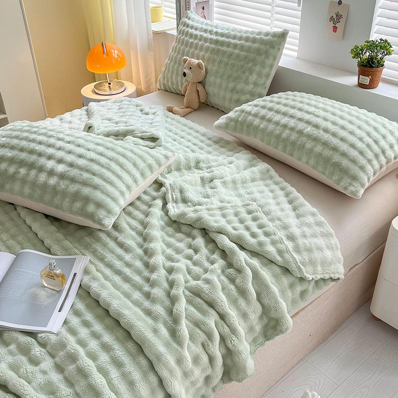 Cobertor de Pelúcia Coelho Imitado, Cobertor para Soneca no Escritório, Cobertor para Ar Condicionado, Cobertor Universal para Sofá para Todas as Estações, Roupa de Cama