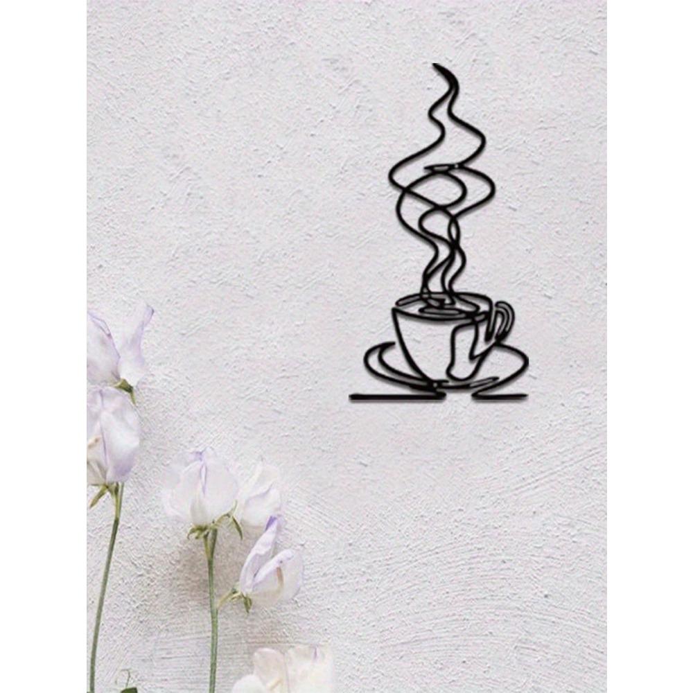 Metalowy Kubek do Kawy Sztuka na Ścianę Rustykalny Wystrój Kuchni Znak do Baru Kawiarni Prezent