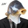 Realistische Hering Halloween Maske Lustige Fischkopf Maske, Latex Karpfen Cosplay Requisite, Tier Einzigartiges Scherzgeschenk für Erwachsene Party Scherz, Süßes oder Saures
