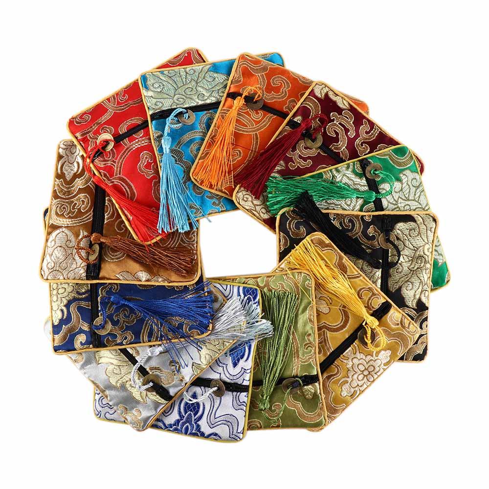 Jewelry Packaging Brocade Pouch Jewelry Storage Bag Chinese Style Coin Purse Silk Jewelry Organizer