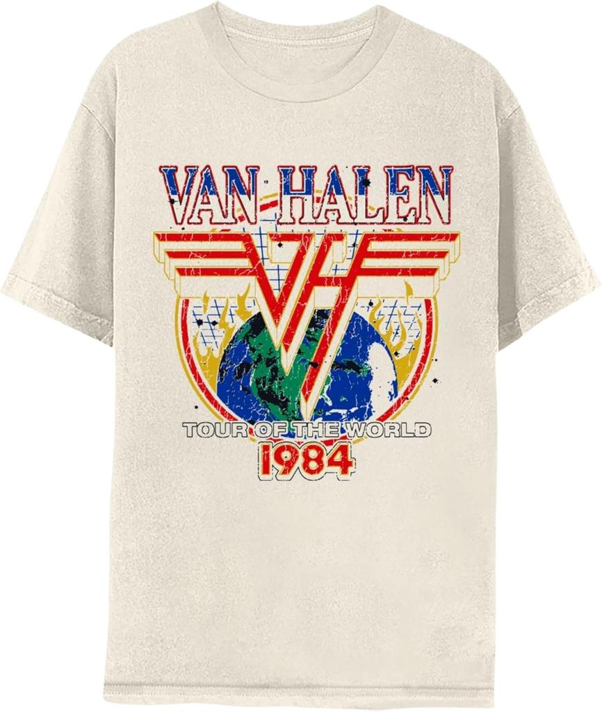 Van Halen 1984 World Tour Adult Short Sleeve T Shirt American Rock 80s Music Vintage Style Graphic Tees Unisex T-Shirt