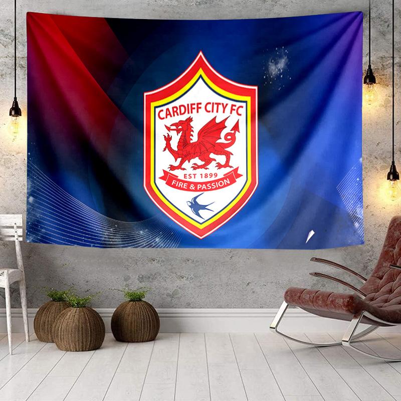 Football Club Cardiff Tapestry, Unique Design Tapestry, Wall Decor for Bedroom,Livingroom, Playroom,Heartwarming Fan Holiday Gifts