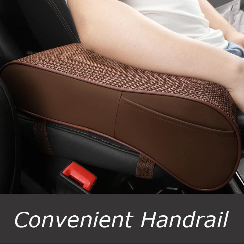 Almofada de couro para apoio de braço central de carro, console central, estilo, apoio de braço, confortável, apoio de braço, assento, almofada protetora, almofada, capa de travesseiro
