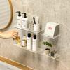 Bathroom Storage Without Holes, Bathroom Mirror Cabinet, Storage Box, Wall Mounted Washbasin, Makeup Remover Cotton Rack