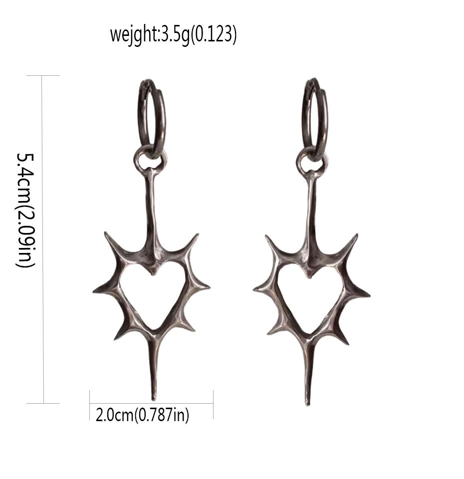 Korean Fashion Large Exaggerated Pentagram Irregular Pendant Earrings Hoop Earrings for Women Men Hip-hop Punk Party Jewelry