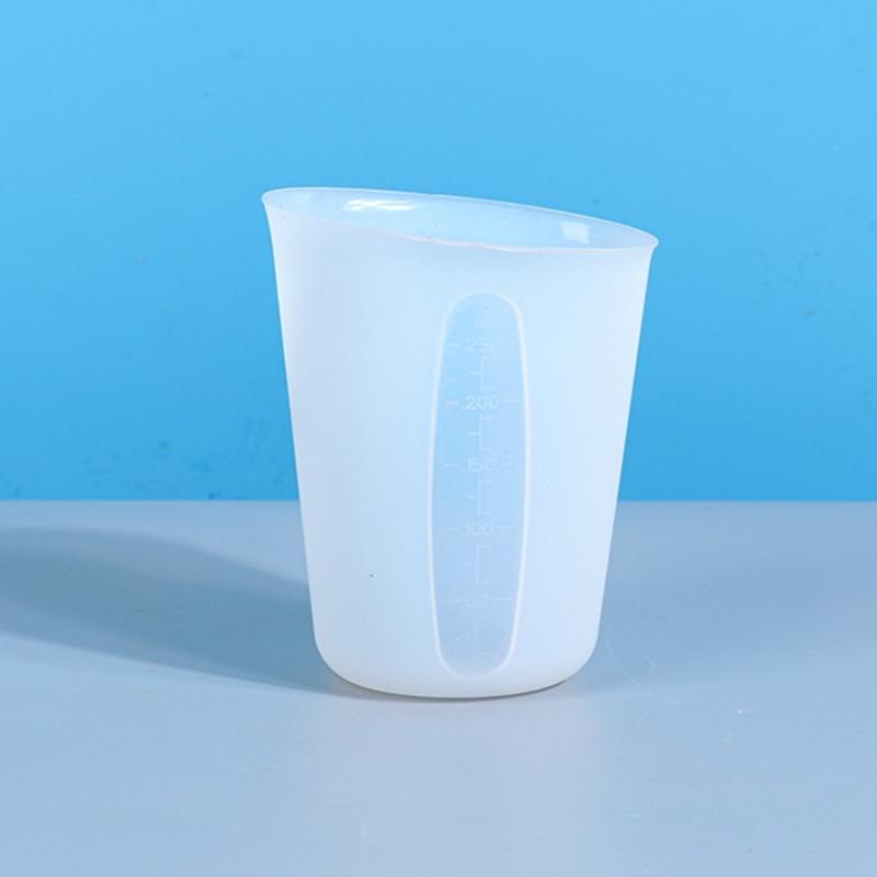 250ML Resin Cup DIY Crafts Jewelry Silicone Measuring Cup Reusable Mixing Cup with Precise Scale Non-Stick Silicone Cup