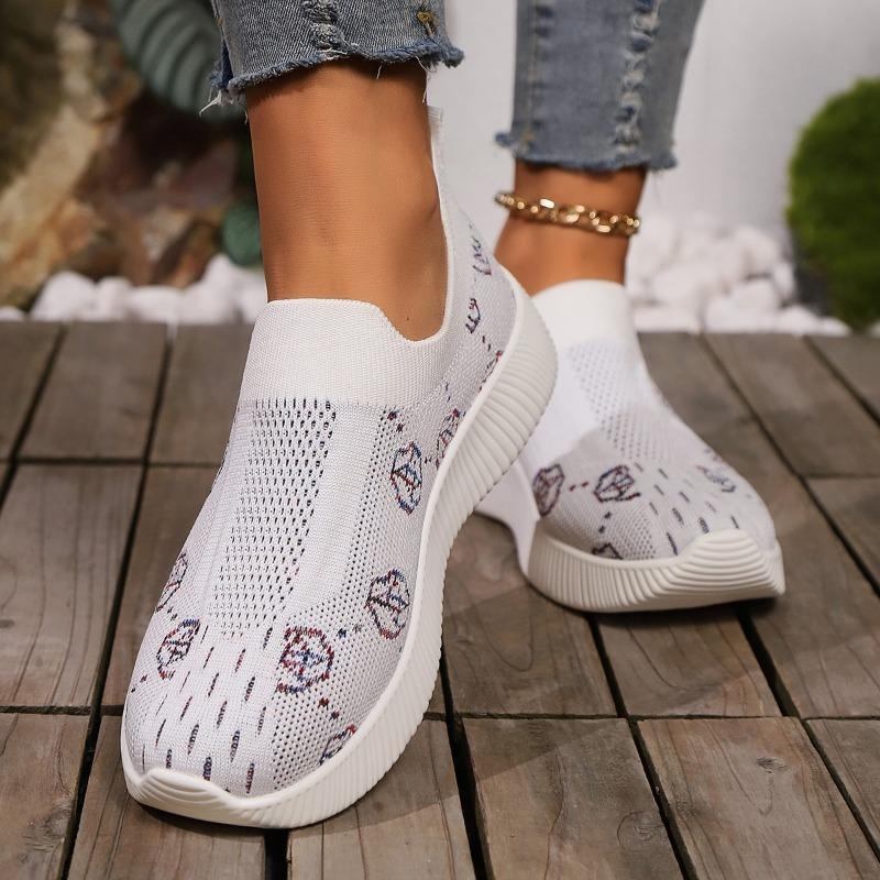Fashion Women Sneakers Spring Autumn 2024 New Fashion Flats Mesh Breathable Printing Sports Shoes Women's Casual Outdoor Running Shoes
