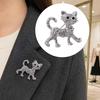 Kitten Lapel Pin Rhinestone Cat Shape Brooch Pin, Clip for Women Girls, Sweater Cardigan Coat Suit Decoration Jewelry Accessories Animal Accessory