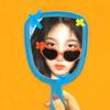 Peach heart Sunglasses love Sunglasses European and American trend frameless conjoined Sunglasses dazzling color glasses