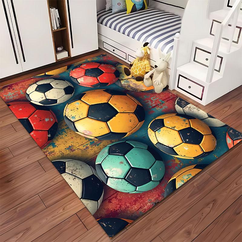 Soccer Ball Pattern Carpet suitable as a non-slip mat for the living room or bedroom sofa