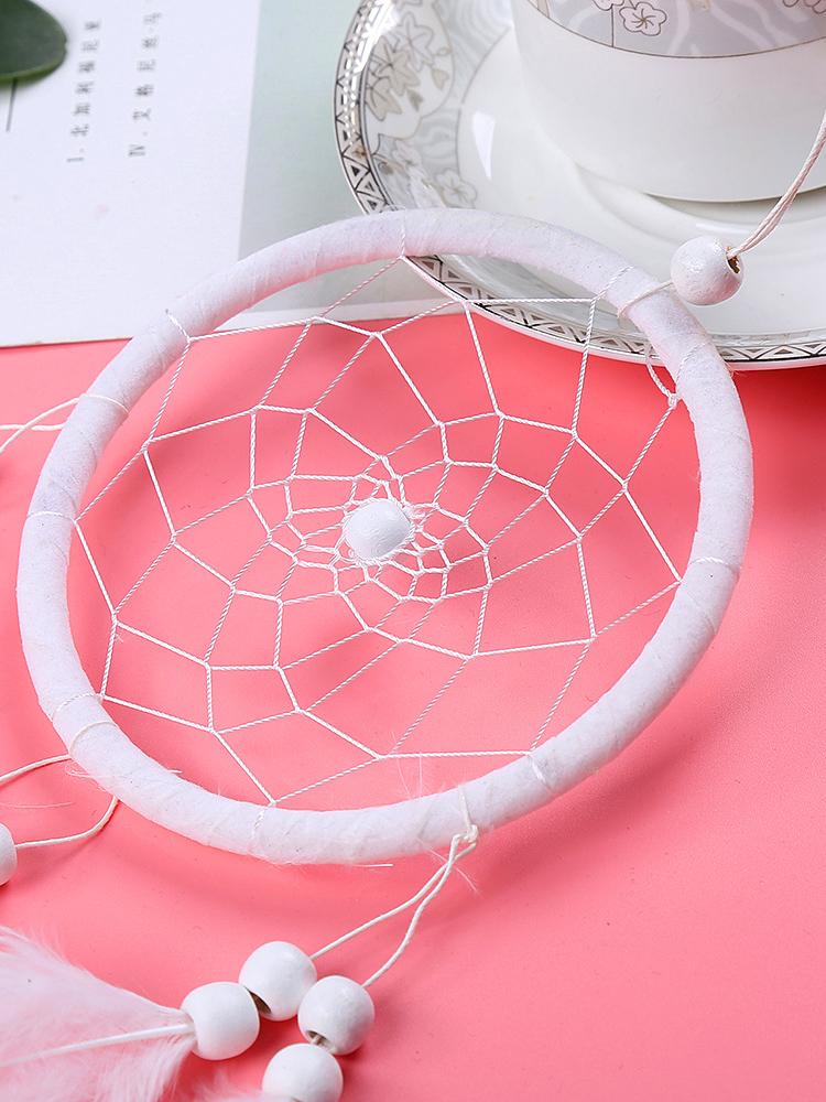 White Dream Catcher Wind Chime Creative Hand-woven Feather Car Pendant Bedroom Garden Outdoor Hanging Ornaments Home Decoration