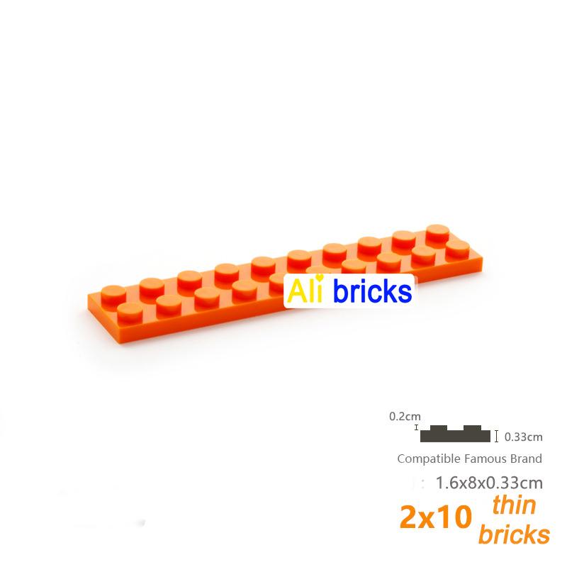 30pcs DIY Building Blocks Thin Figures Bricks 2x10 Dots Educational Creative Size Compatible With 3832 Plastic Toys for Children