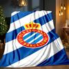 Real Sociedad Logo Ontwerp Deken Outdoor Flanellen Deken voor Kamperen, Wandelen, Tuinfeesten, Picknick Benodigdheden, cadeau voor familie en vrienden
