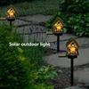 1PC/2PCS/4PCS Solar Resin House Light Arden Solar Lamp Outdoor Decor LED Light Waterproof Small House Floor Plug Lamp