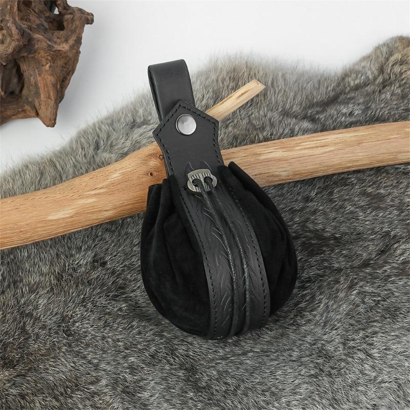Medieval Leather Pouch Portable Coins Purse Medieval Belt Pouch Renaissances Belt Pouch Dices Bag for Men Womens Gifts