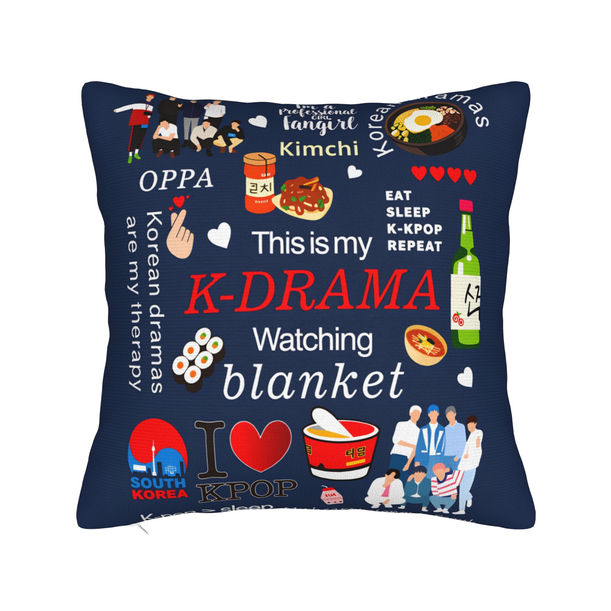 

Корейская наволочка в стиле K-Drama K Pop, мягкая наволочка для подушки, забавная наволочка с графическим рисунком для свадебной вечеринки и домашнего декора. 40x40cm