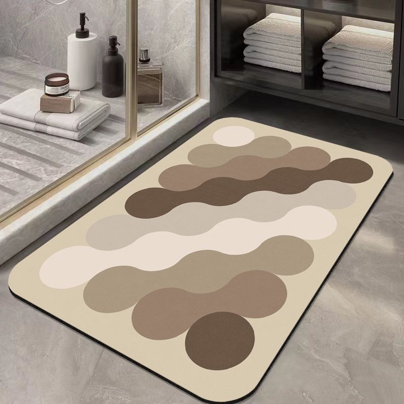 Simple Flower Diatom Mud Floor Mat Toilet Non-Slip Floor Mat Bathroom Water-Absorbing Quick-Drying Floor Mat Household Toilet Floor Mat