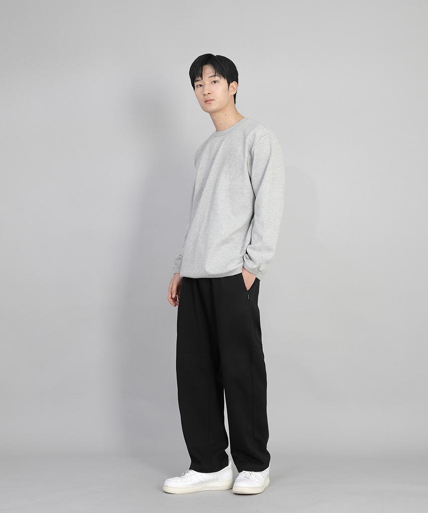 Seinteukeulu Plain Wide Sweatpants Swp-372 Black