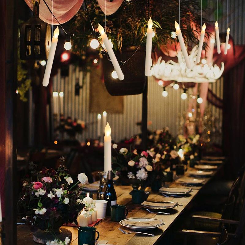 Electric Led Candle 12pcs/set Flameless Decorative Light Ornament Crafts for Christmas Wedding Birthday Party Decor