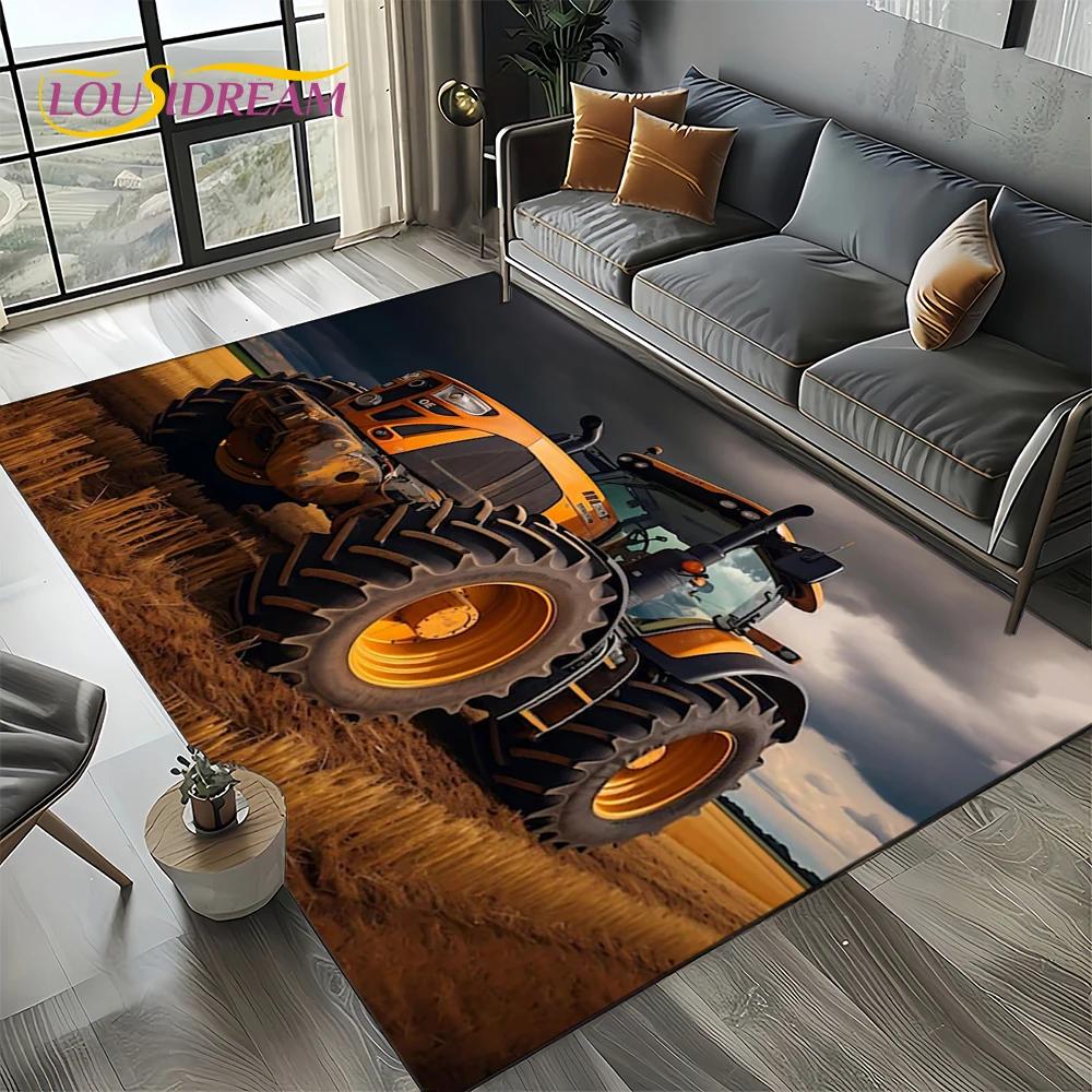 27 Style Truck Retro 3D Tractor Car Carpet Rug for Living Room Bedroom Home Sofa Decoration,Kid Area Rug Non-slip Floor Mat Gift
