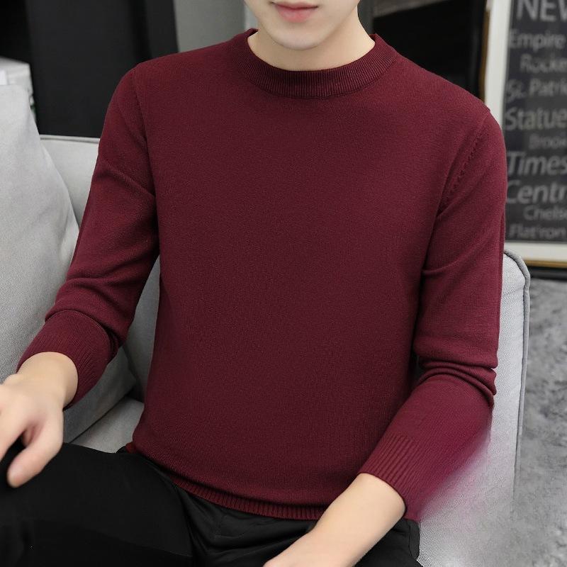 

Мужской свитер с круглым вырезом, осень-зима, большой размер, свободный вязаный свитер, сохраняющий тепло, верхняя часть, тонкая часть повседневной облегающей трикотажной рубашки с длинными рукавами 4XL