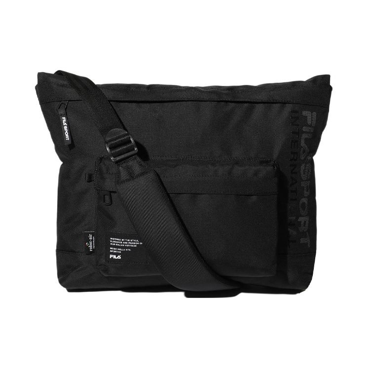 FILA Sports Casual Adjustable Shoulder Strap Nylon Crossbody Bag Unisex bags Black FS3BCF5334X-BLK Black