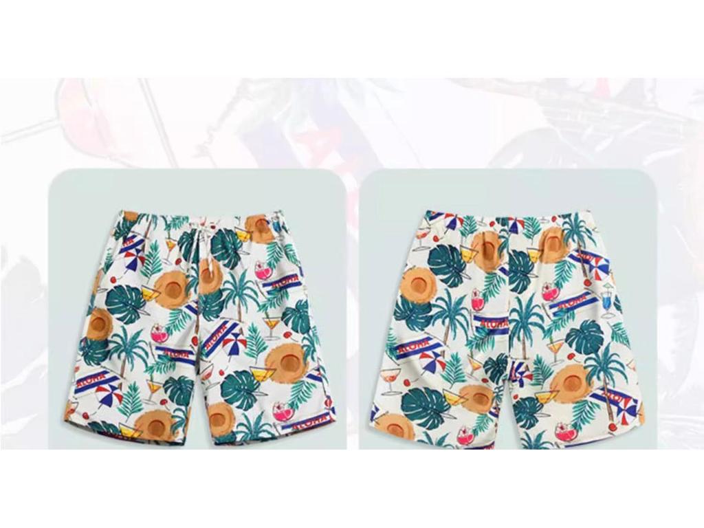 Men's Quick-Dry Casual Beach Shorts - Loose Fit, Ice Silk Swimming Trunks, Five-Point Length.